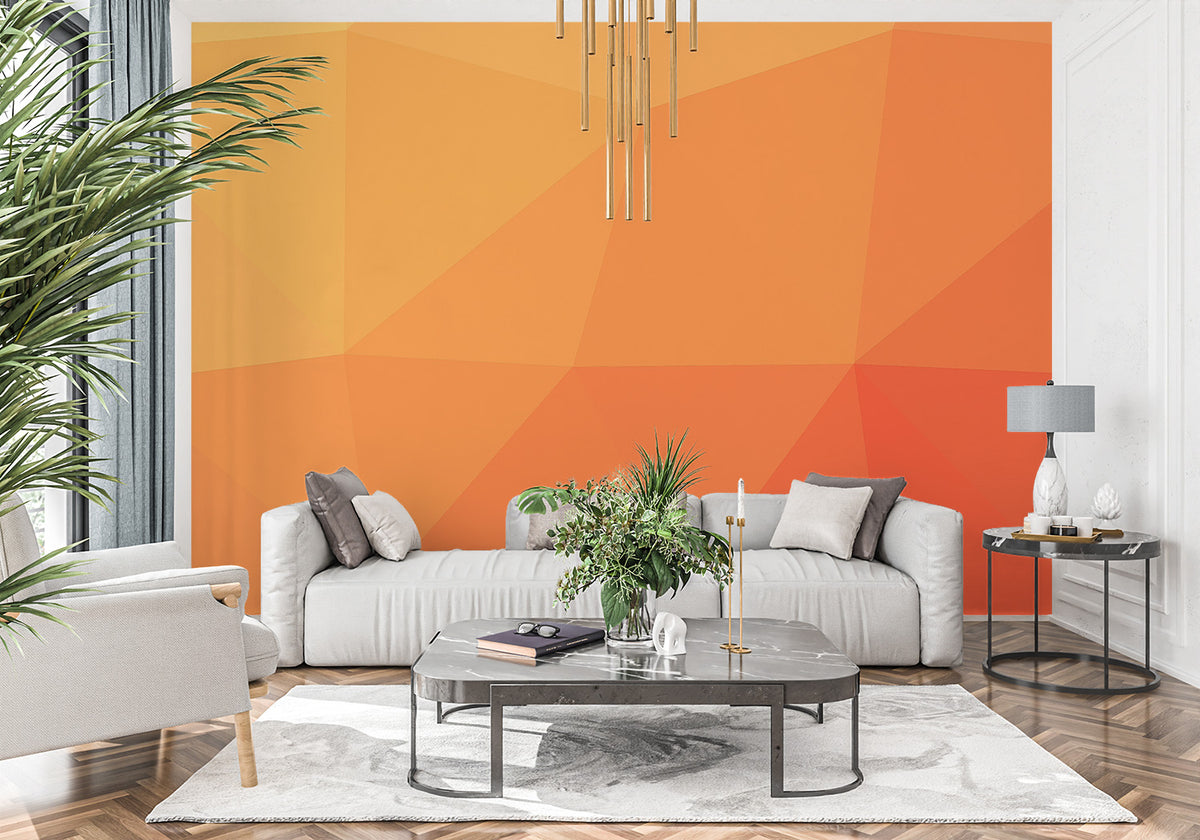 ORANGE SHADES is a unique mural that combines abstract orange tones and shades to create an immersive, luxurious look. A digitally printed design on wallpaper with self-adhesive, removable technology or available as a non-pasted wallcovering. This striking design will instantly add sophistication and elegance to your decor. Suitable for commercial and residential settings. 