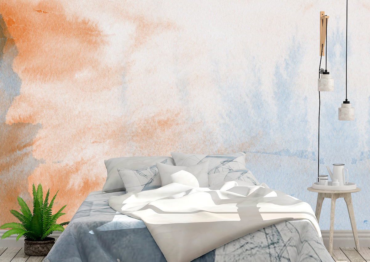 Experience the beauty of modern design with this luxurious Blue Tan Orange Wall Mural. Imbued with a trio of sophisticated hues, the abstract design injects a subtle yet statement-making touch of elegance into any wallcovering. Choose from self-adhesive, removable, or non-pasted options for the perfect fit for your space.   All Wallcoverings are designed and printed in-house on HP Wide Format Commercial printers with Eco-Friendly latex ink. The Wallcoverings we source are manufactured in the USA.