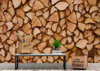 Bring a touch of rustic sophistication to any room in your home with this WOOD LOG WALL MURAL. Featuring a strikingly symmetrical design with cut wood detailing, this elegant color mural also offers a textured finish to complete the look. Plus, you can choose between traditional unpasted or self-adhesive, repositionable wallcovering for residential and commercial uses.