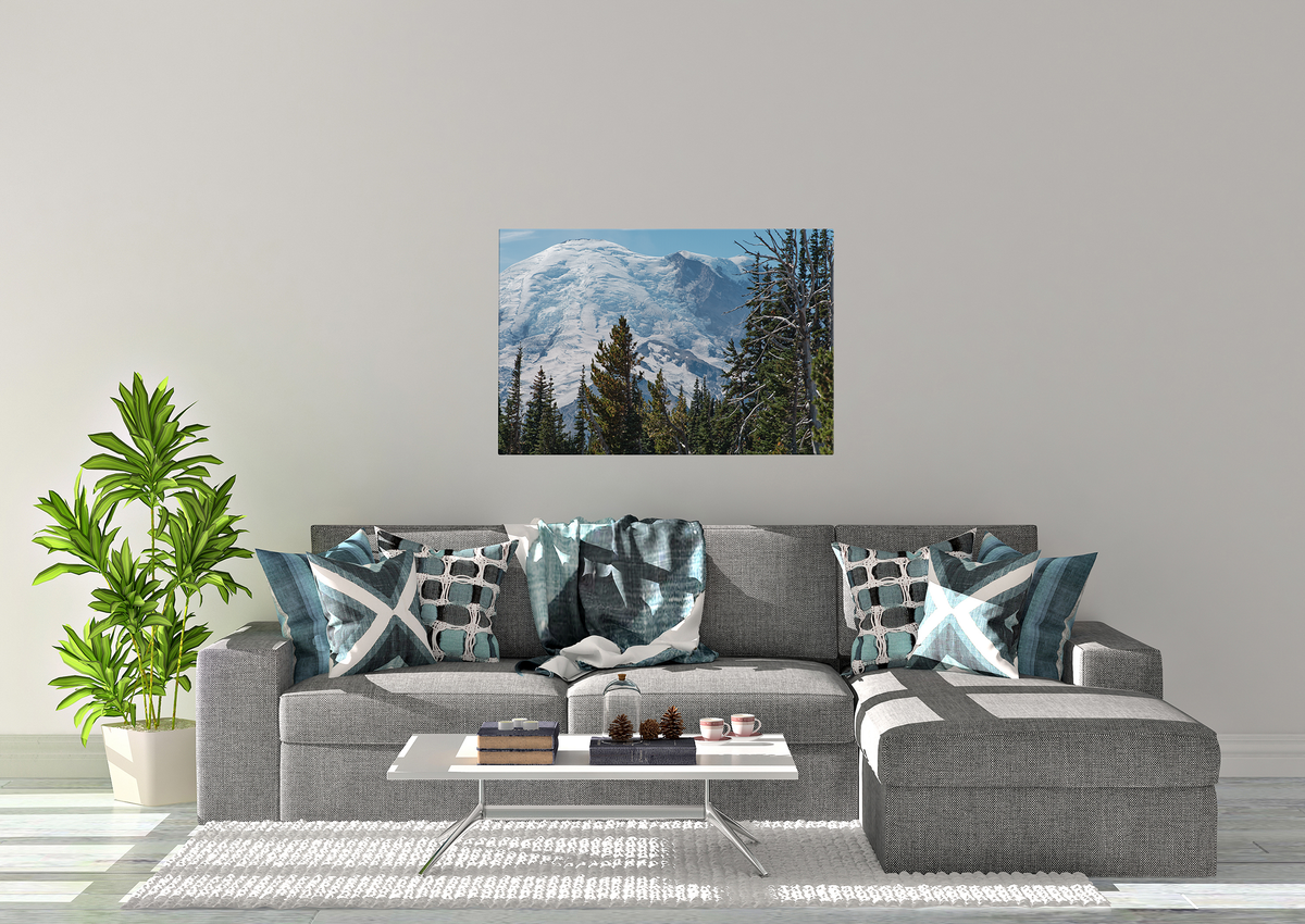 The Mt. Rainier experience is impressive. If in Washington State, a must-have visit if possible. Hopefully, this color image will bring you closer to that in-person visit. Printed as a 36x24 inch image on polycotton canvas and hand-stretched into canvas wrap. Pine stretcher bars are used for the wrap. Each wrap is made to order and printed on our HP Latex printers.