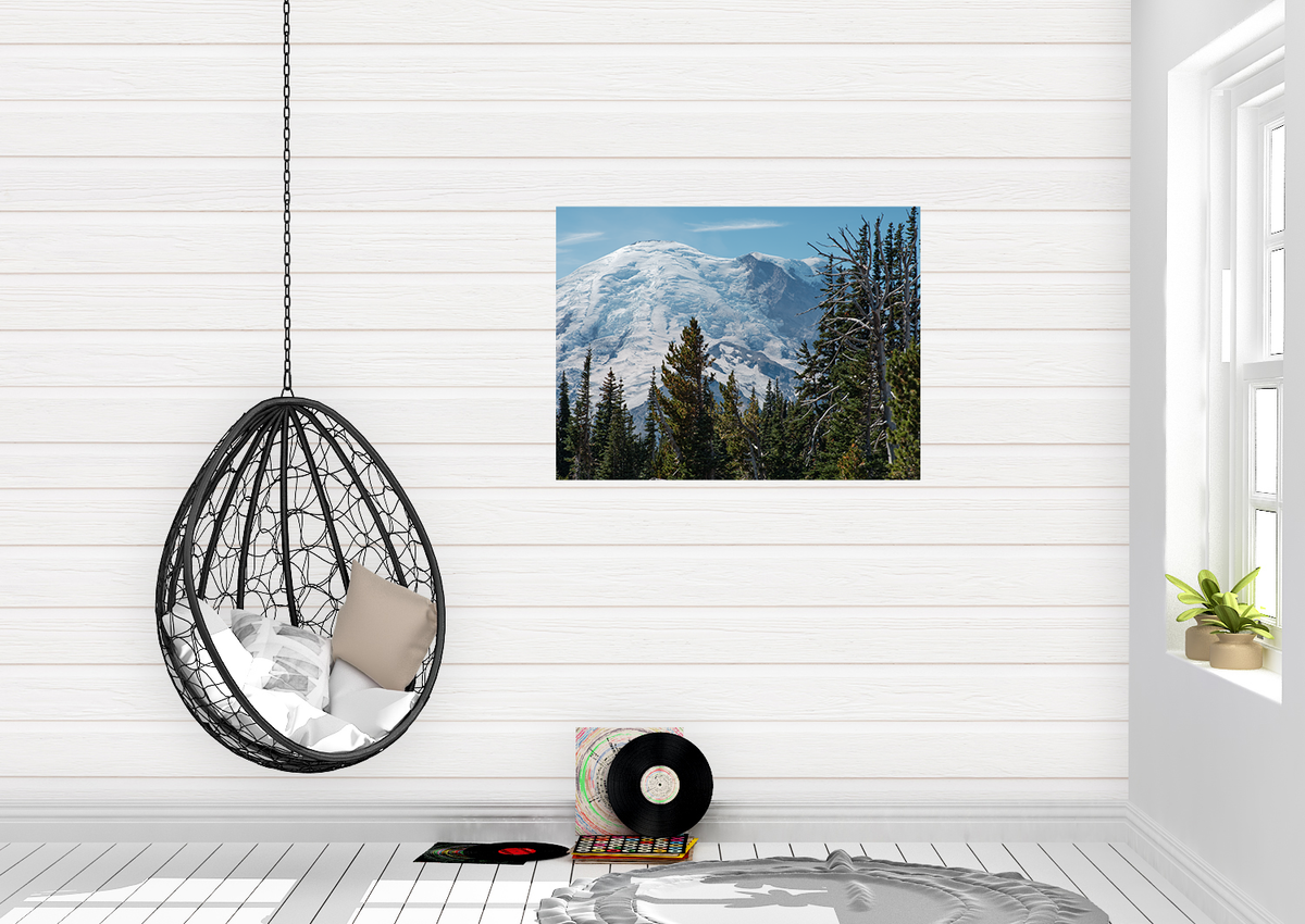The Mt. Rainier experience is impressive. If in Washington State, a must-have visit if possible. Hopefully, this color image will bring you closer to that in-person visit. Printed as a 36x24 inch image on polycotton canvas and hand-stretched into canvas wrap. Pine stretcher bars are used for the wrap. Each wrap is made to order and printed on our HP Latex printers.